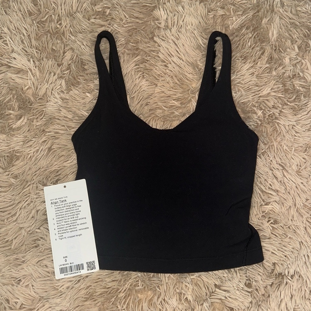 Lululemon NWT Align Tank- Black size 0